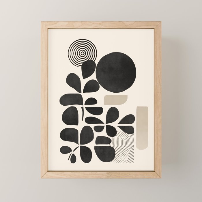 Modern Botanicals - Abstract Minimalist Shapes Mini Art Print Gallery Image 1
