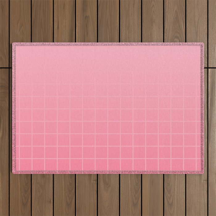 Future Grid Dreamy Pastel Pink Ombre Outdoor Rug Gallery Image 1