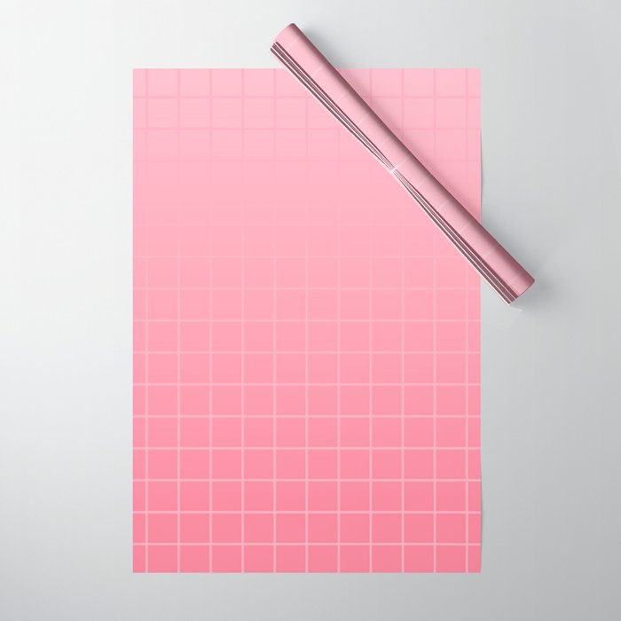Future Grid Dreamy Pastel Pink Ombre Wrapping Paper Gallery Image 1