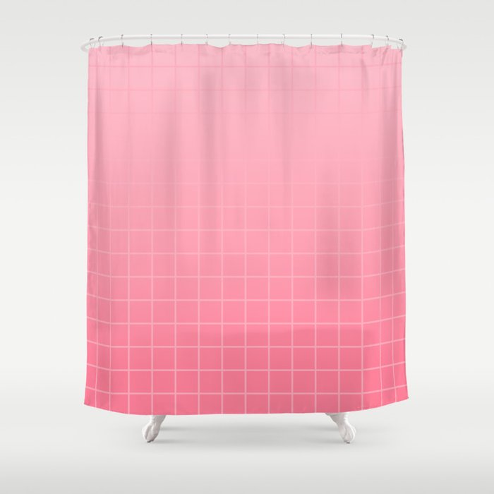 Future Grid Dreamy Pastel Pink Ombre Shower Curtain Gallery Image 1