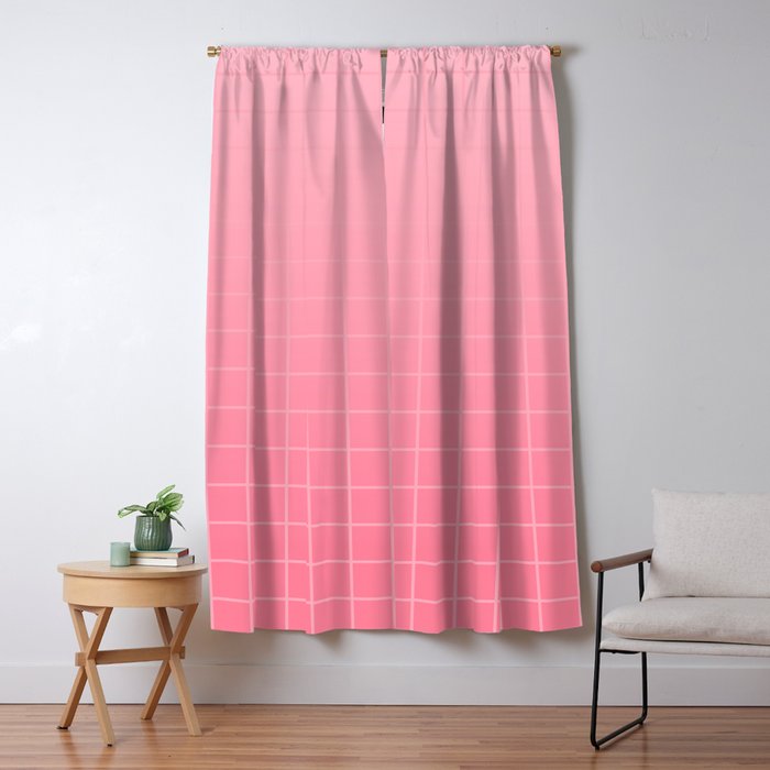 Future Grid Dreamy Pastel Pink Ombre Window Curtain Gallery Image 5