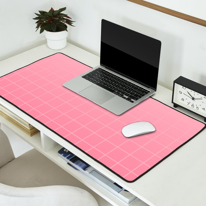 Future Grid Dreamy Pastel Pink Ombre Desk Mat Gallery Image 2