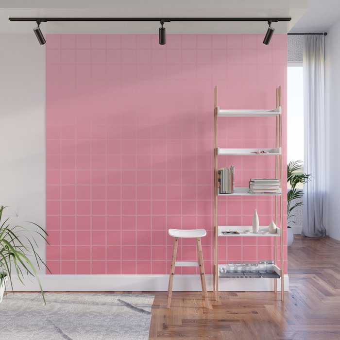 Future Grid Dreamy Pastel Pink Ombre Wall Mural Gallery Image 1