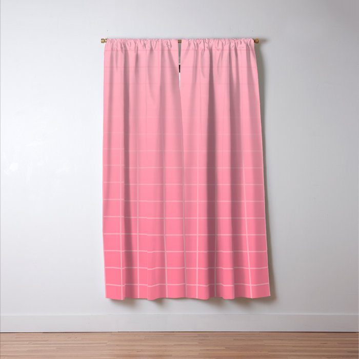 Future Grid Dreamy Pastel Pink Ombre Window Curtain Gallery Image 3