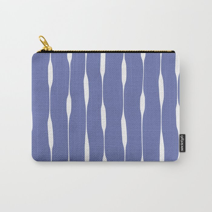 Periwinkle Blue Threaded Stripes Minimalist Modern Pattern Carry All Pouch Gallery Image 1