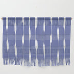 Periwinkle Blue Threaded Stripes Minimalist Modern Pattern Wall Hanging Gallery Image 1