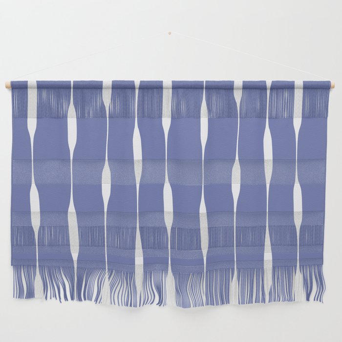 Periwinkle Blue Threaded Stripes Minimalist Modern Pattern Wall Hanging Gallery Image 1