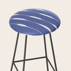 Periwinkle Blue Threaded Stripes Minimalist Modern Pattern Stool Gallery Image 2