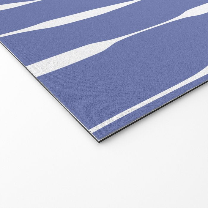 Periwinkle Blue Threaded Stripes Minimalist Modern Pattern Welcome Mat Gallery Image 2