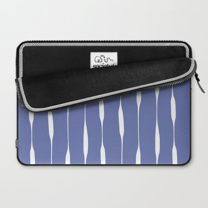 Periwinkle Blue Threaded Stripes Minimalist Modern Pattern Laptop Sleeve Gallery Image 2