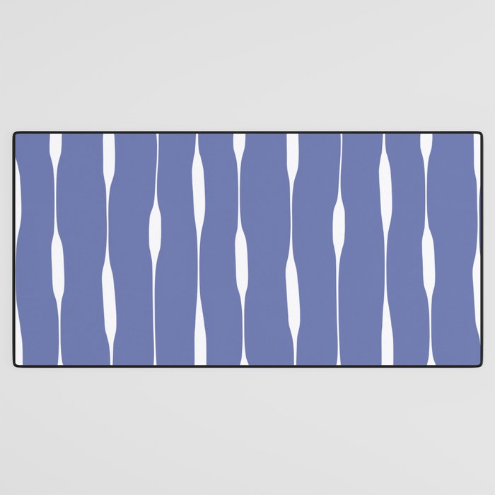 Periwinkle Blue Threaded Stripes Minimalist Modern Pattern Desk Mat Gallery Image 3