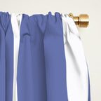 Periwinkle Blue Threaded Stripes Minimalist Modern Pattern Window Curtain Gallery Image 2