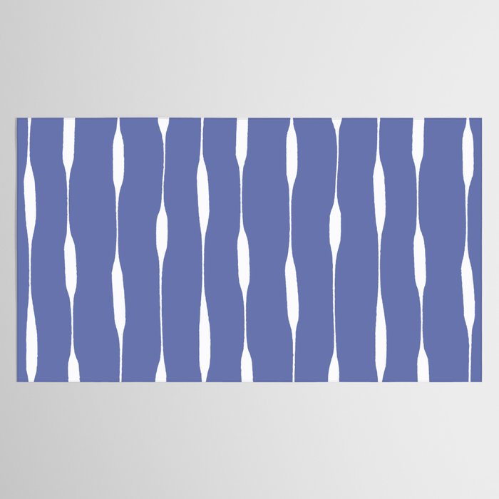 Periwinkle Blue Threaded Stripes Minimalist Modern Pattern Tablecloth Gallery Image 2