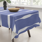 Periwinkle Blue Threaded Stripes Minimalist Modern Pattern Tablecloth Gallery Image 3