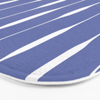 Periwinkle Blue Threaded Stripes Minimalist Modern Pattern Bath Mat Gallery Image 3