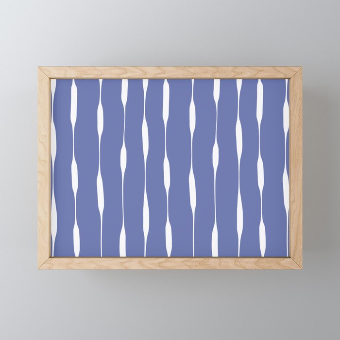Periwinkle Blue Threaded Stripes Minimalist Modern Pattern Mini Art Print Gallery Image 1