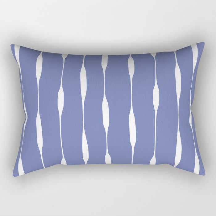 Periwinkle Blue Threaded Stripes Minimalist Modern Pattern Rectangular Pillow Gallery Image 2