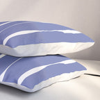 Periwinkle Blue Threaded Stripes Minimalist Modern Pattern Pillow Sham Gallery Image 3