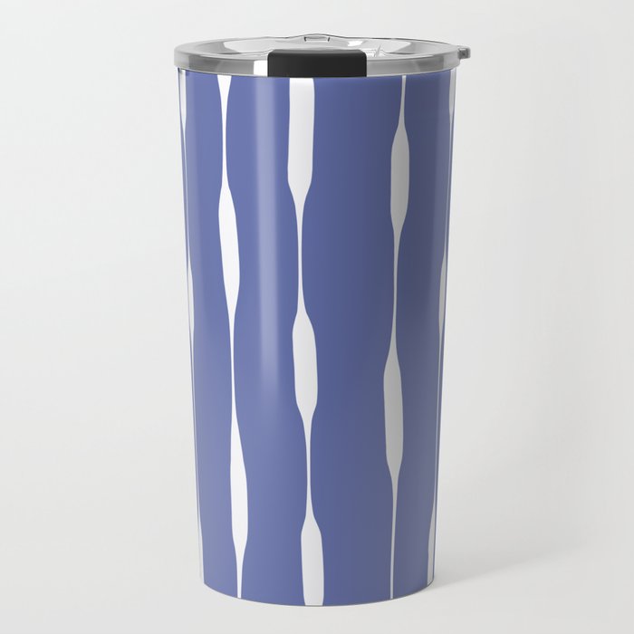 Periwinkle Blue Threaded Stripes Minimalist Modern Pattern Travel Mug Gallery Image 1