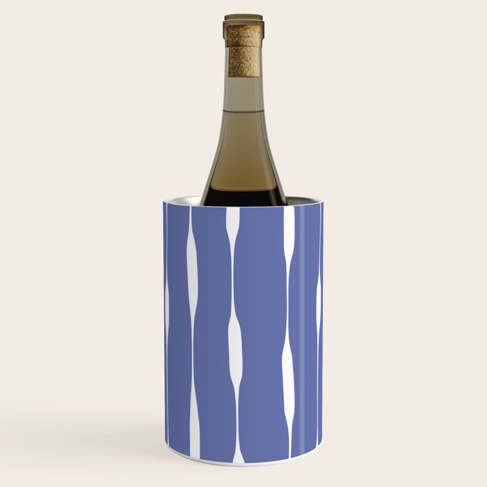 Periwinkle Blue Threaded Stripes Minimalist Modern Pattern Wine Chiller Gallery Image 1