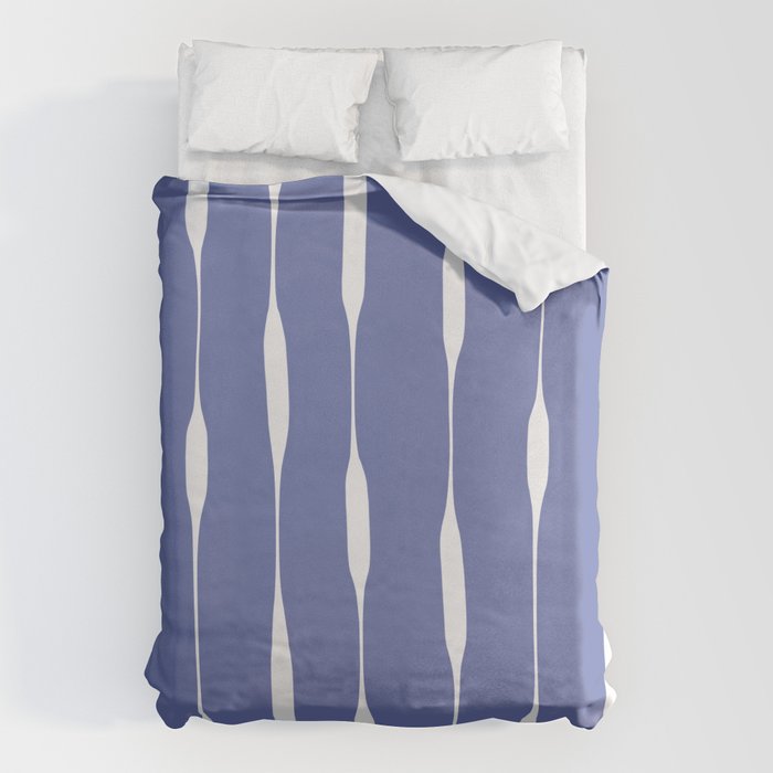 Periwinkle Blue Threaded Stripes Minimalist Modern Pattern Duvet Cover Gallery Image 6