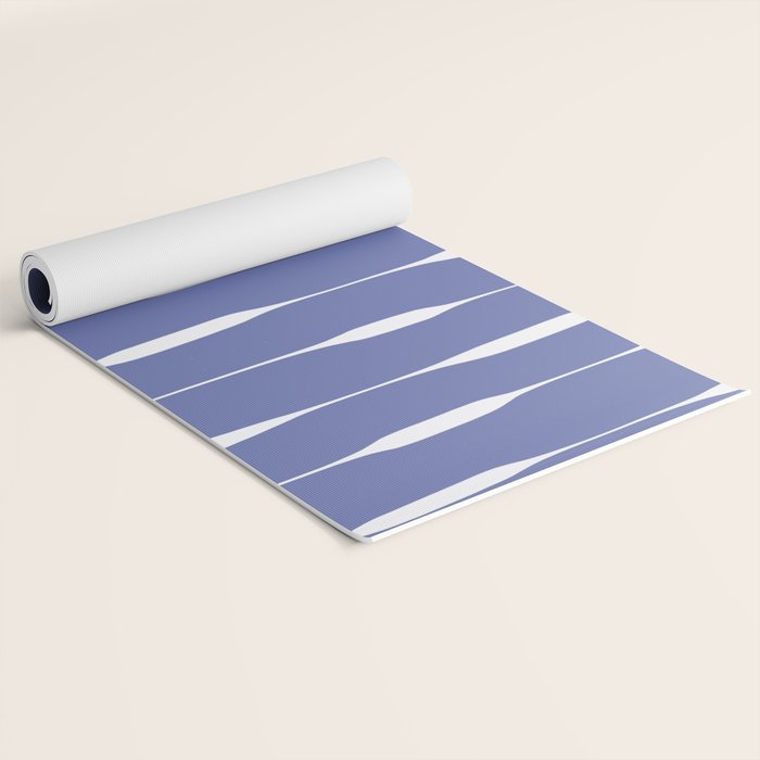 Periwinkle Blue Threaded Stripes Minimalist Modern Pattern Yoga Mat Gallery Image 2