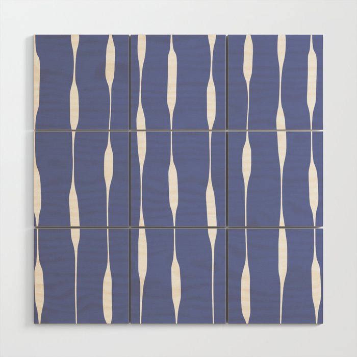 Periwinkle Blue Threaded Stripes Minimalist Modern Pattern Wood Wall Art Gallery Image 1