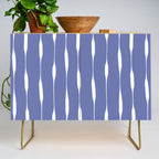 Periwinkle Blue Threaded Stripes Minimalist Modern Pattern Credenza Gallery Image 1