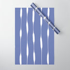 Periwinkle Blue Threaded Stripes Minimalist Modern Pattern Wrapping Paper Gallery Image 1