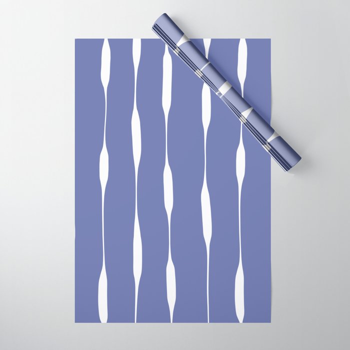 Periwinkle Blue Threaded Stripes Minimalist Modern Pattern Wrapping Paper Gallery Image 1