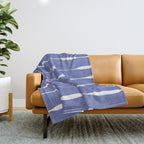Periwinkle Blue Threaded Stripes Minimalist Modern Pattern Throw Blanket Gallery Image 1