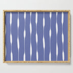 Periwinkle Blue Threaded Stripes Minimalist Modern Pattern Serving Tray Gallery Image 1