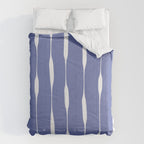 Periwinkle Blue Threaded Stripes Minimalist Modern Pattern Comforter Gallery Image 6