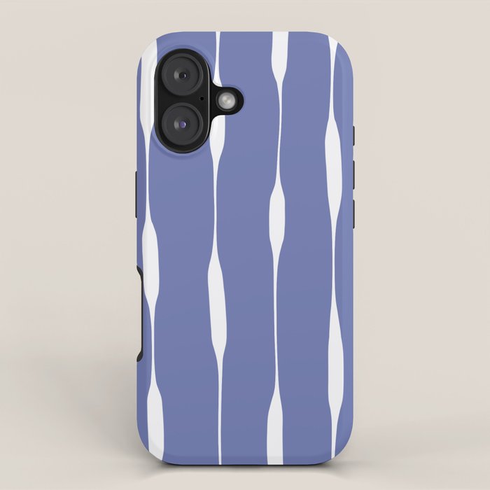 Periwinkle Blue Threaded Stripes Minimalist Modern Pattern iPhone Case Gallery Image 1