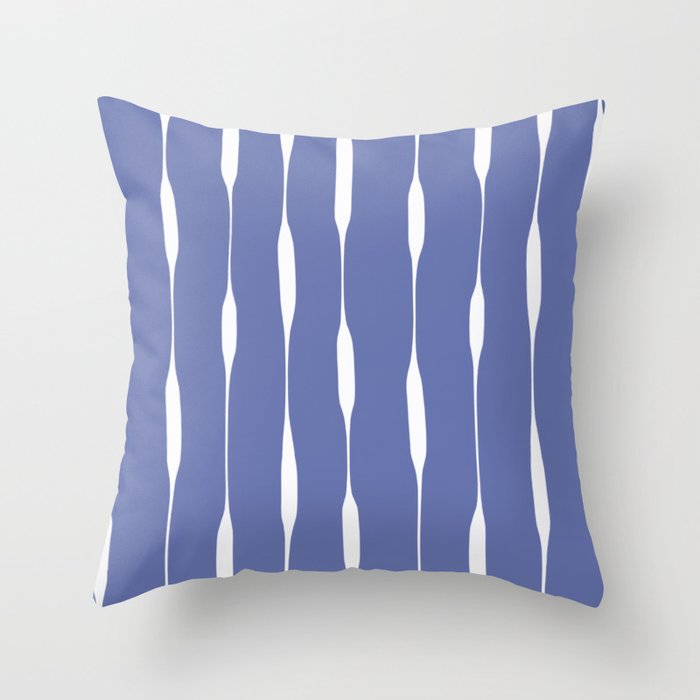 Periwinkle Blue Threaded Stripes Minimalist Modern Pattern Throw Pillow Gallery Image 6