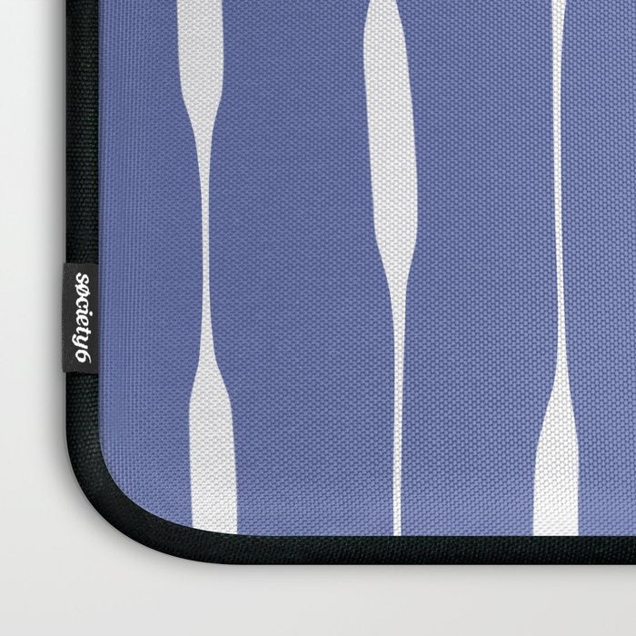 Periwinkle Blue Threaded Stripes Minimalist Modern Pattern Laptop Sleeve Gallery Image 3