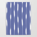 Periwinkle Blue Threaded Stripes Minimalist Modern Pattern Poster Gallery Image 4