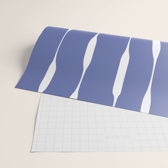 Periwinkle Blue Threaded Stripes Minimalist Modern Pattern Wrapping Paper Gallery Image 2