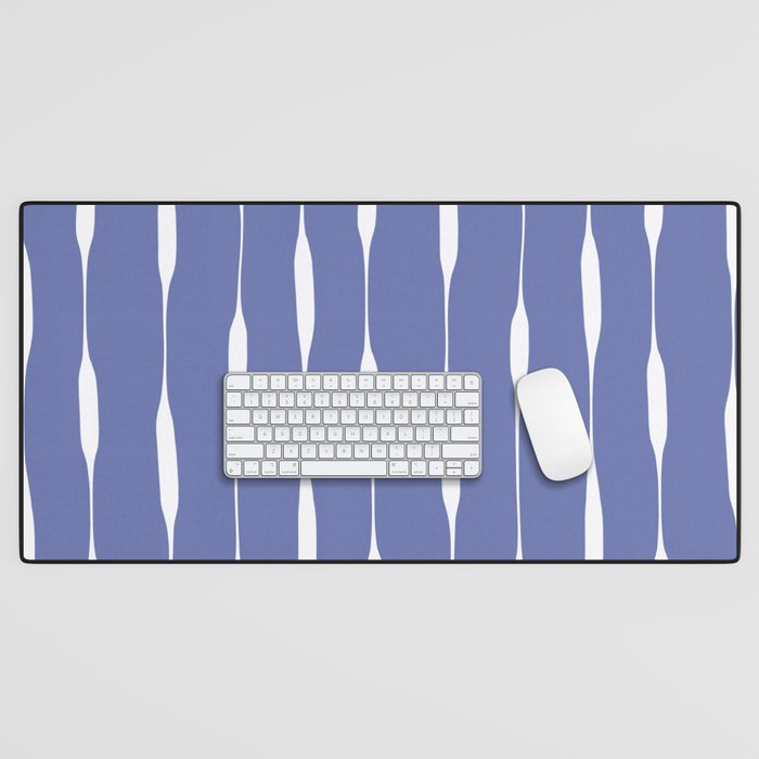 Periwinkle Blue Threaded Stripes Minimalist Modern Pattern Desk Mat Gallery Image 1