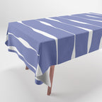 Periwinkle Blue Threaded Stripes Minimalist Modern Pattern Tablecloth Gallery Image 1