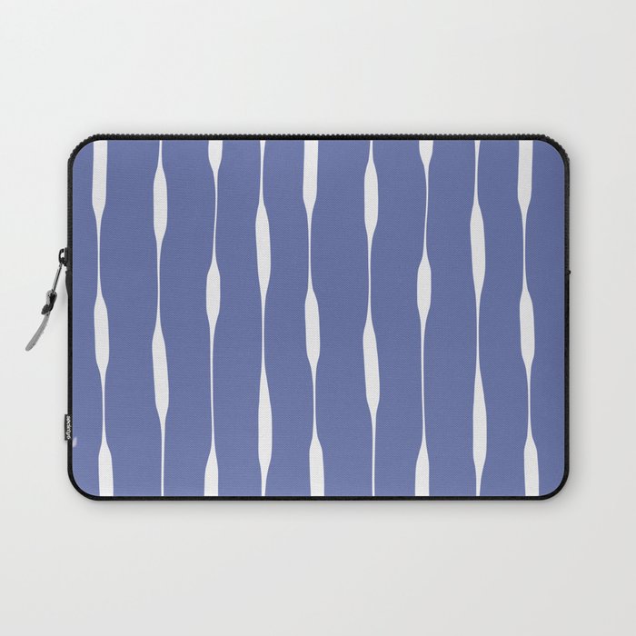 Periwinkle Blue Threaded Stripes Minimalist Modern Pattern Laptop Sleeve Gallery Image 1