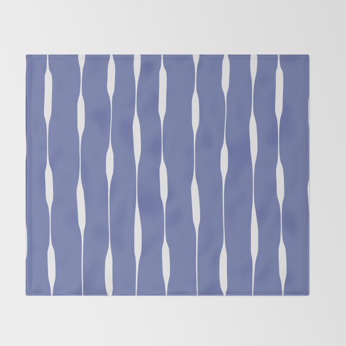 Periwinkle Blue Threaded Stripes Minimalist Modern Pattern Throw Blanket Gallery Image 2