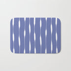 Periwinkle Blue Threaded Stripes Minimalist Modern Pattern Bath Mat Gallery Image 1