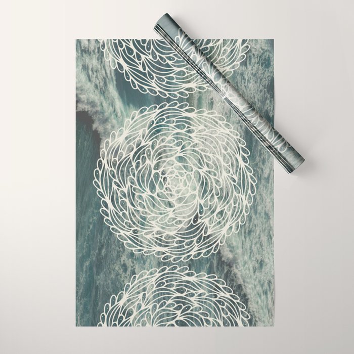 Mandala Ocean Waves Wrapping Paper Gallery Image 1