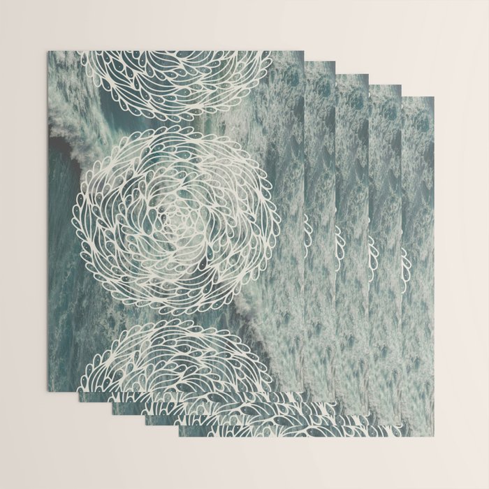 Mandala Ocean Waves Wrapping Paper Gallery Image 3