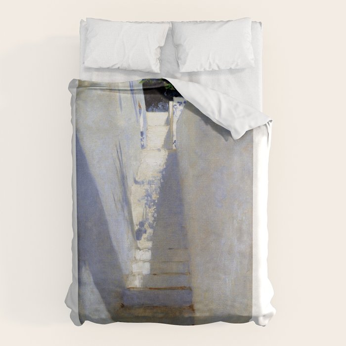 John Singer Sargent Staircase in Capri Duvet Cover Gallery Image 1
