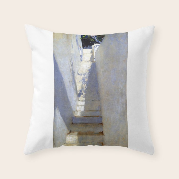 John Singer Sargent Staircase in Capri Throw Pillow Gallery Image 1