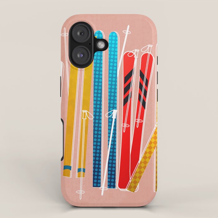 Colorful Ski Illustration and Pattern no 2 iPhone Case Gallery Image 1