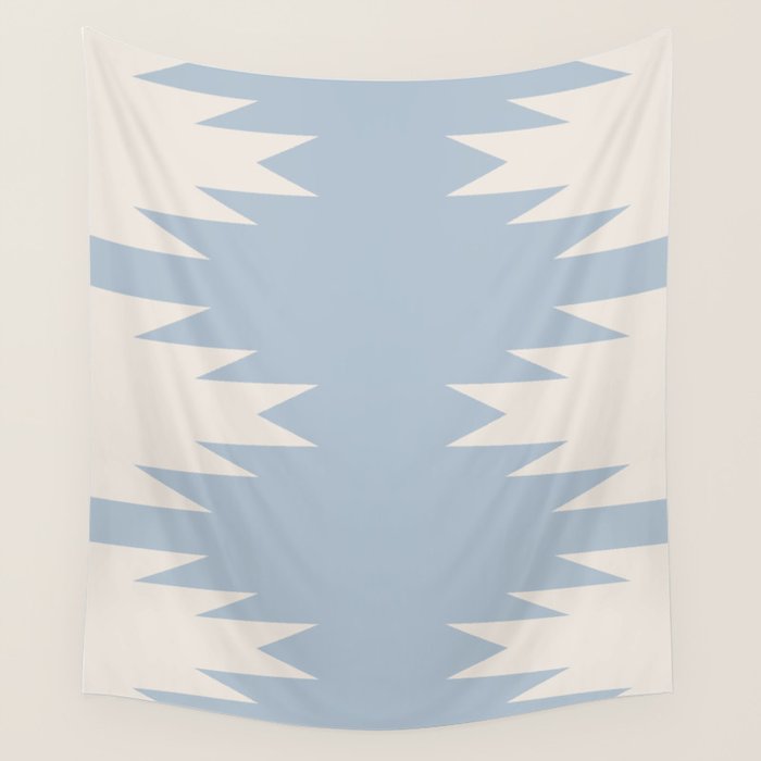 Geometric Southwestern Minimalism - Soft Sky Blue Wall Tapestry Gallery Image 1