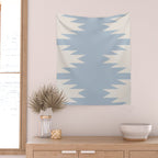 Geometric Southwestern Minimalism - Soft Sky Blue Wall Tapestry Gallery Image 2